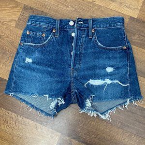 High Waisted Ripped Jean Shorts